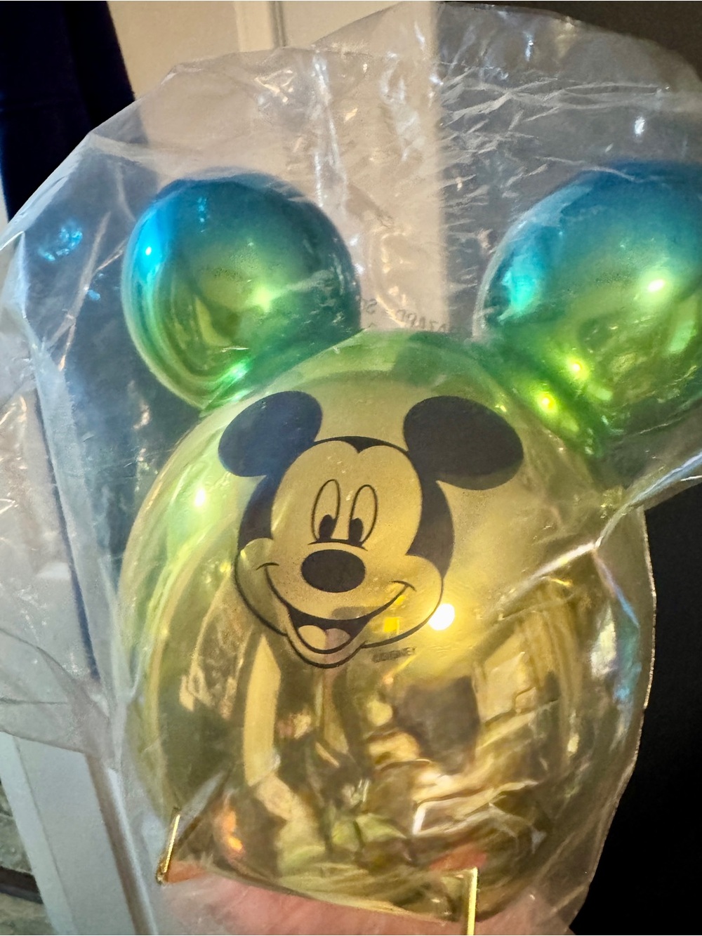 Disney Mickey Mouse Green Metallic Balloon popcorn bucket